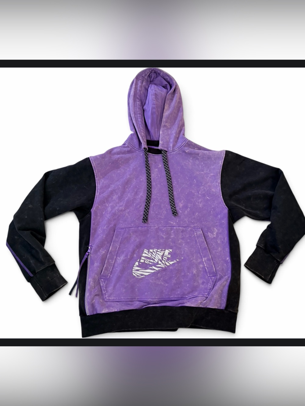 Nike RARE standard issue grape acid wash side zip hoodie pullover dri-fit M